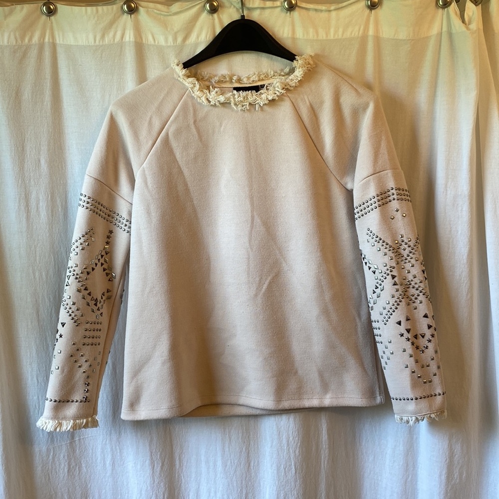 Nanette lepore cream sweatshirt size medium